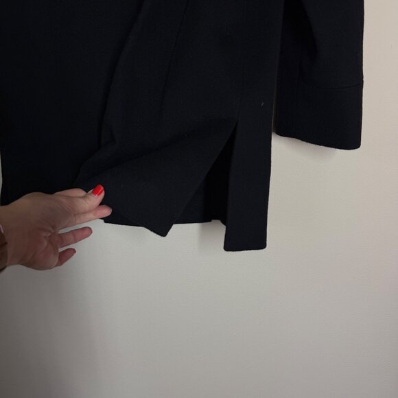 Fleurette Loro Piana Placket Front Wool Car Coat Womens Size 4P Funnel Neck Blk - Picture 7 of 14
